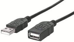 Manhattan kabel USB 2.0 produžni, AM/AF,1.8m, crni