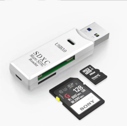 Asonic USB 3.0 Micro SD & SD čitač kartica, bijelo